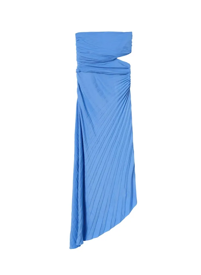 Women Dresses ALC Andie Strapless Pleated Dress Coastal Blue