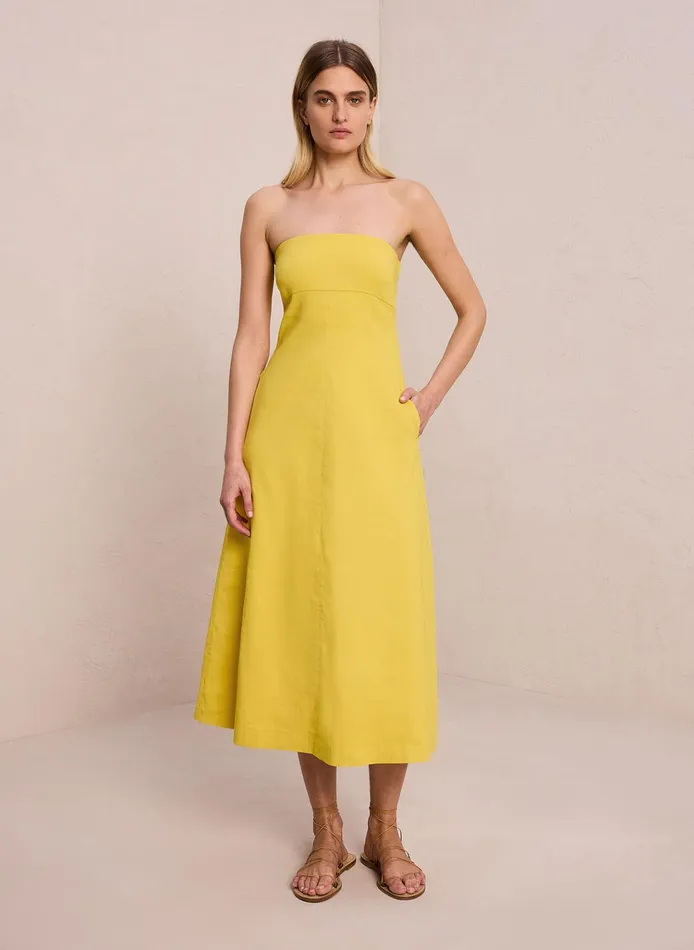 Women Dresses ALC Ellis Strapless Linen Dress Sole