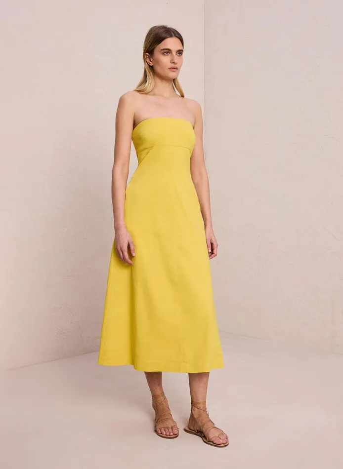 Women Dresses ALC Ellis Strapless Linen Dress Sole