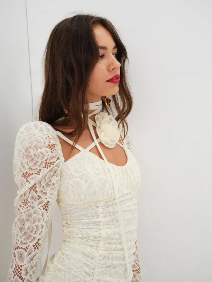Women Dresses For Love and Lemons Belladonna Mini Dress White Women Dresses For Love and Lemons Belladonna Mini Dress White
