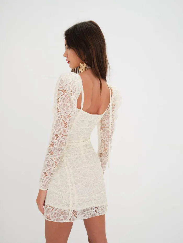 Women Dresses For Love and Lemons Belladonna Mini Dress White Women Dresses For Love and Lemons Belladonna Mini Dress White