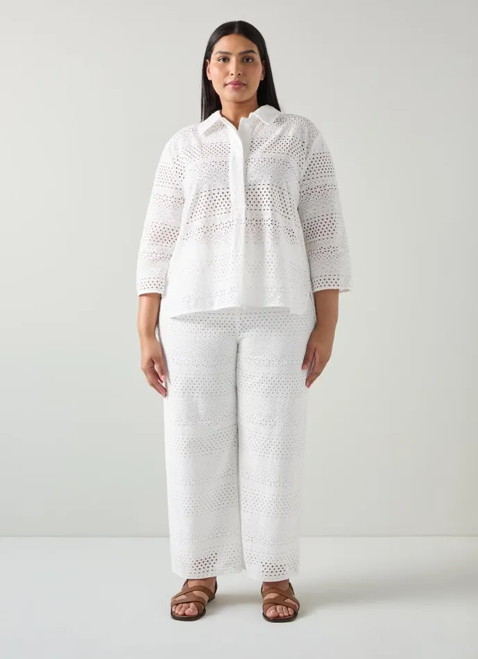 Women Edie White Broderie Anglaise Shirt White LKBennett Tops Women Edie White Broderie Anglaise Shirt White LKBennett Tops