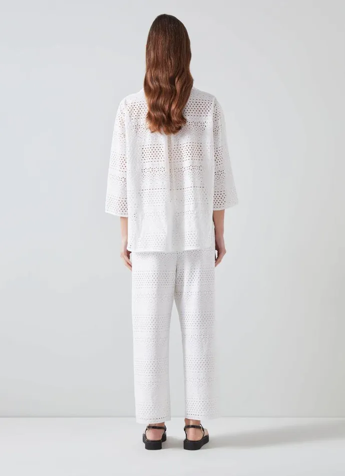 Women Edie White Broderie Anglaise Shirt White LKBennett Tops Women Edie White Broderie Anglaise Shirt White LKBennett Tops