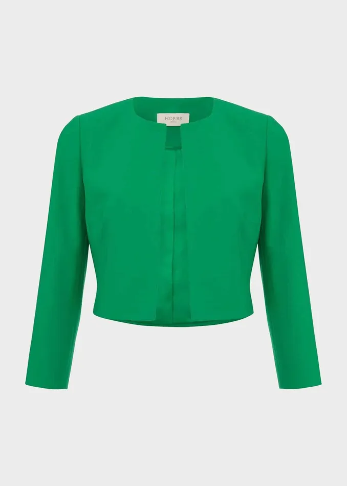 Women Elize Crepe Jacket Cilantro Green Hobbs Coats and Jackets