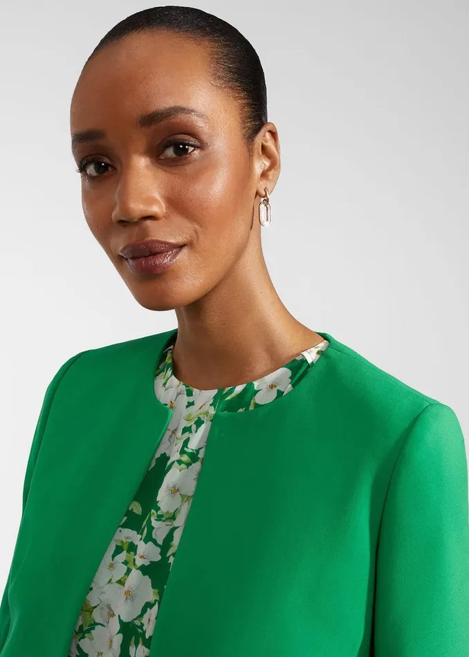 Women Elize Crepe Jacket Cilantro Green Hobbs Coats and Jackets