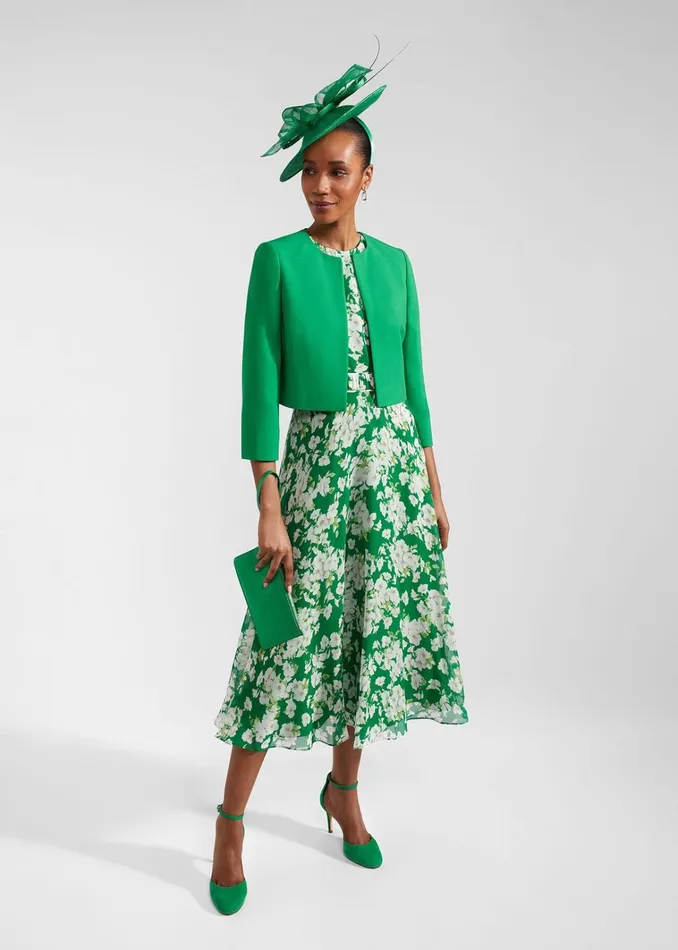 Women Elize Crepe Jacket Cilantro Green Hobbs Coats and Jackets