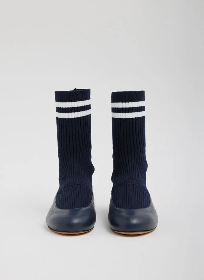 Women Flats Tibi Slouchy Ribbed Borg Navy
