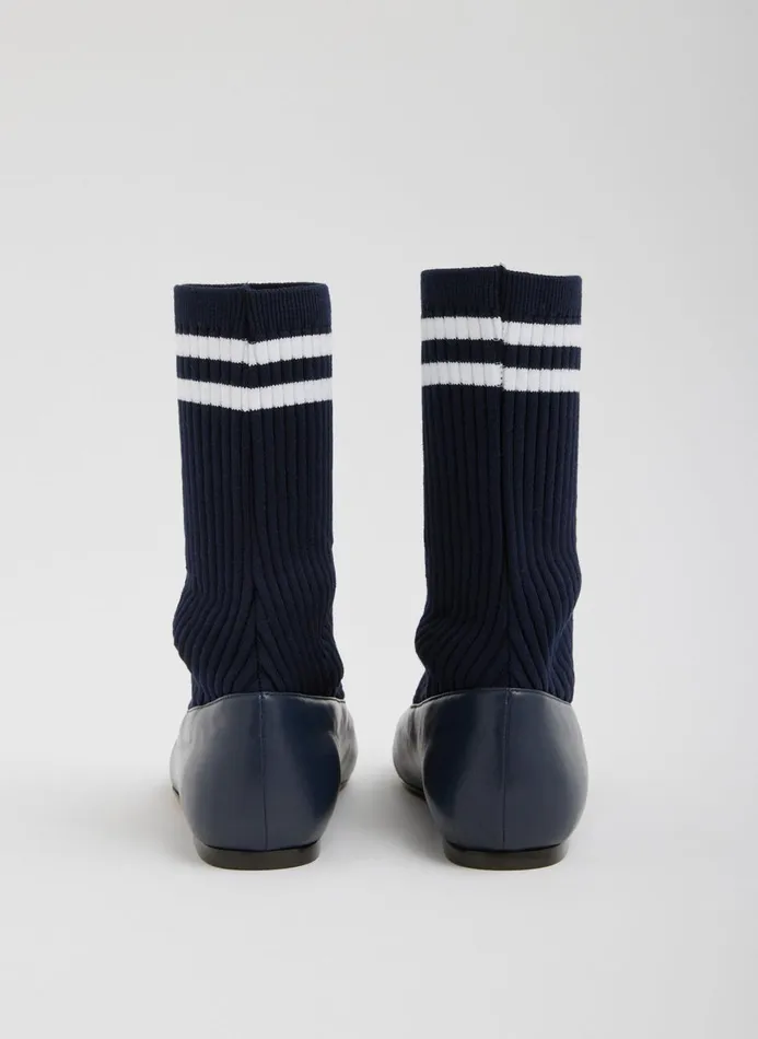 Women Flats Tibi Slouchy Ribbed Borg Navy