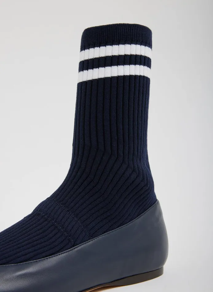 Women Flats Tibi Slouchy Ribbed Borg Navy