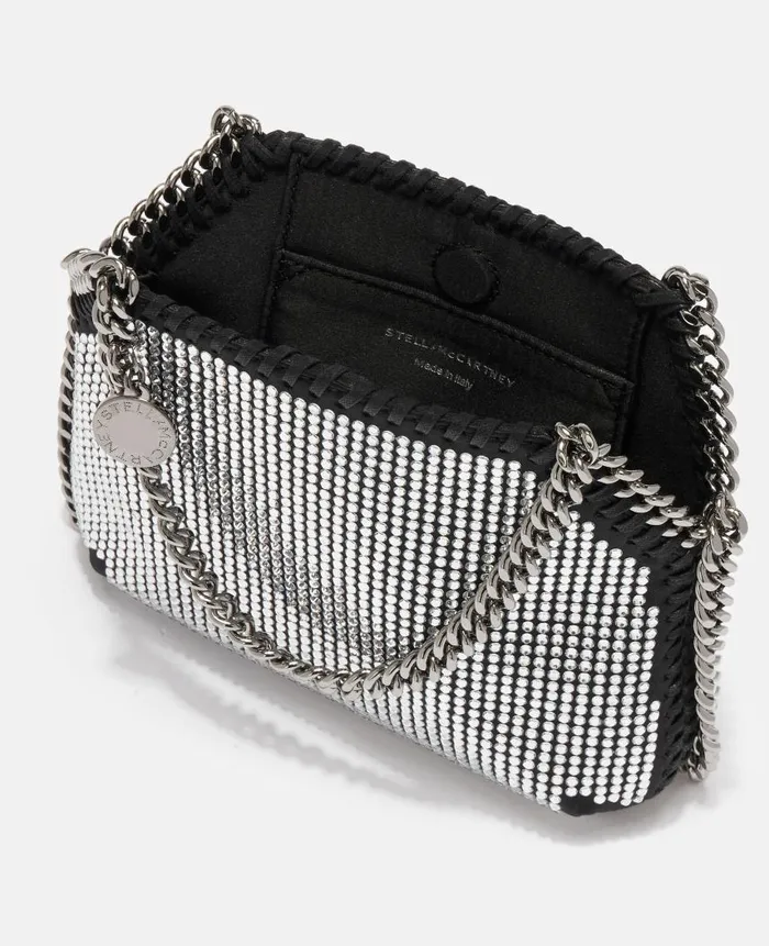 Women Iconic Falabella Stella McCartney Falabella Crystal Mini Shoulder Bag Black
