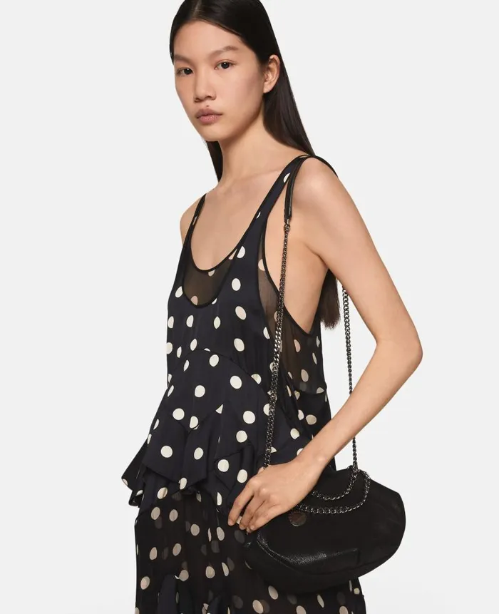 Women Iconic Falabella Stella McCartney Falabella Double Chain Shoulder Bag Midnight Black Women Iconic Falabella Stella McCartney Falabella Double Chain Shoulder Bag Midnight Black