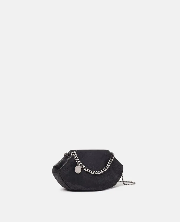 Women Iconic Falabella Stella McCartney Falabella Double Chain Shoulder Bag Midnight Black Women Iconic Falabella Stella McCartney Falabella Double Chain Shoulder Bag Midnight Black