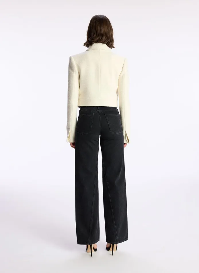 Women Jackets and Coats ALC Reeve Cropped Tweed Jacket Buttercream