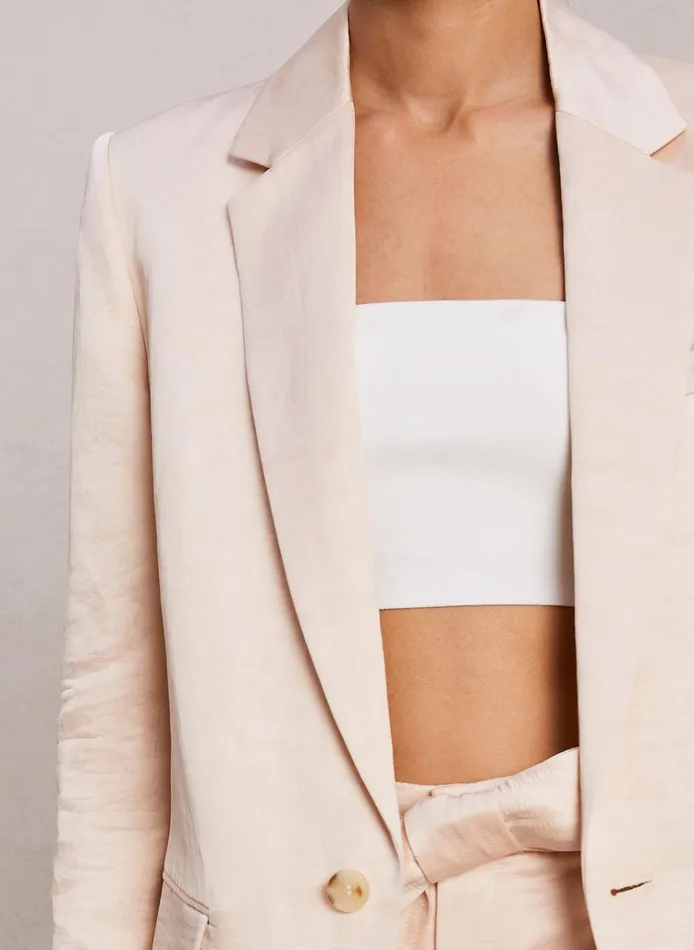 Women Jackets and Coats ALC Ridley Linen Shine Jacket Light Buff