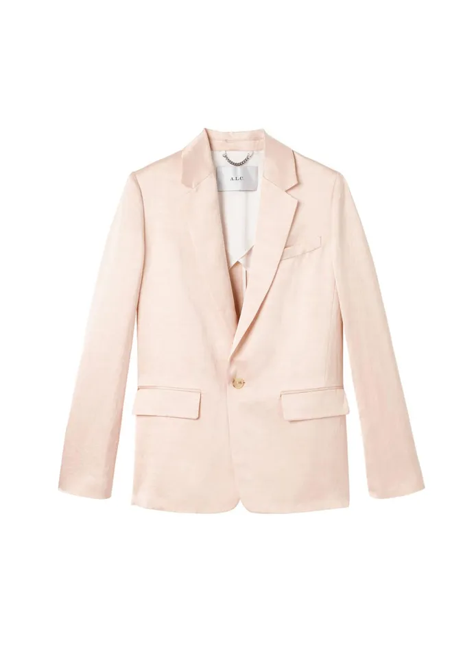 Women Jackets and Coats ALC Ridley Linen Shine Jacket Light Buff