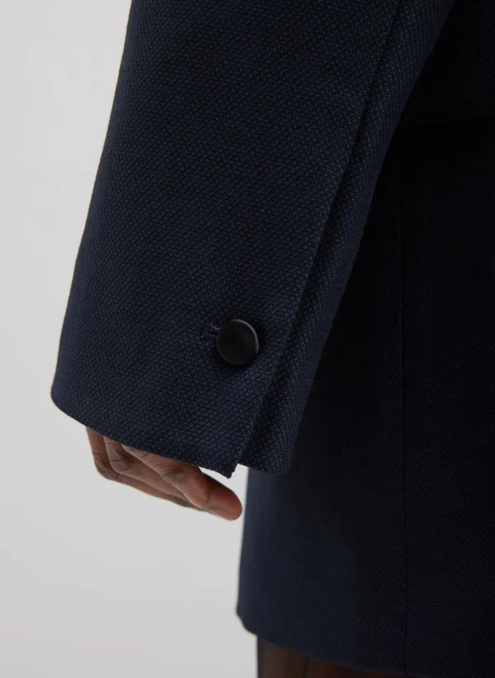Women Jackets and Outerwear Tibi Birdseye Tuxedo Jacket Navy Multi