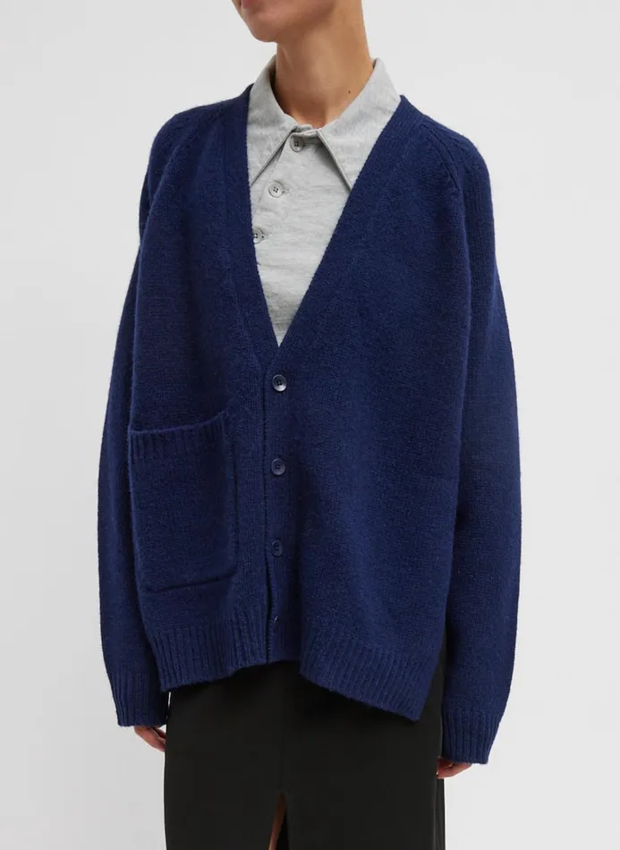 Women Knitwear and Sweatshirts Tibi Soft Lambswool Half Cardigan Navy