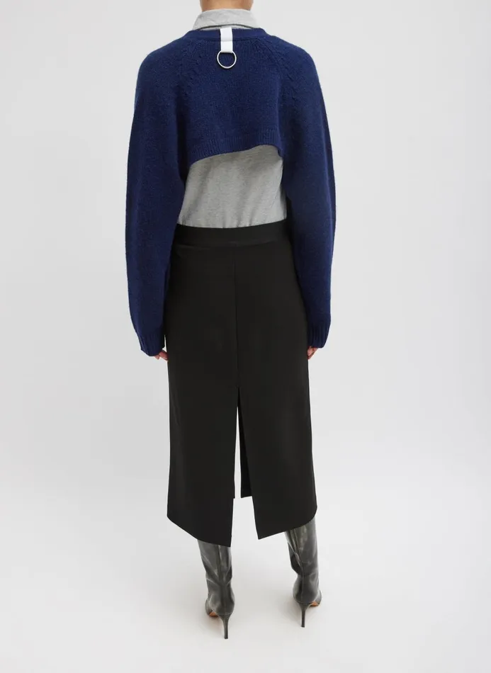 Women Knitwear and Sweatshirts Tibi Soft Lambswool Half Cardigan Navy