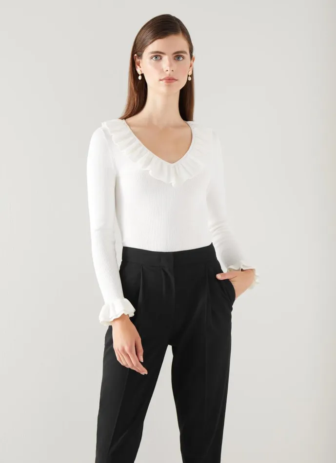 Women Lilly Black Crepe Tailored Trousers Black LKBennett Trousers Women Lilly Black Crepe Tailored Trousers Black LKBennett Trousers