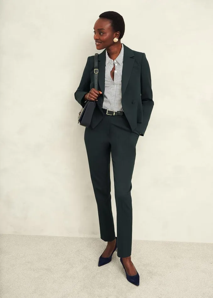 Women Linda Tapered Trousers Deep Pine Green Hobbs Trousers
