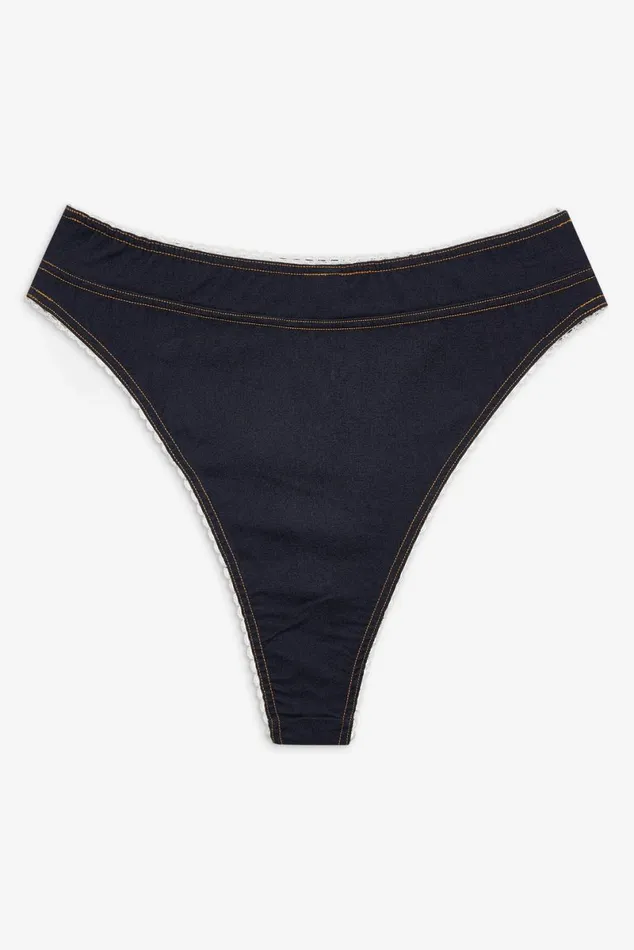Women Lingerie For Love and Lemons Iris High Waisted Panty Blue