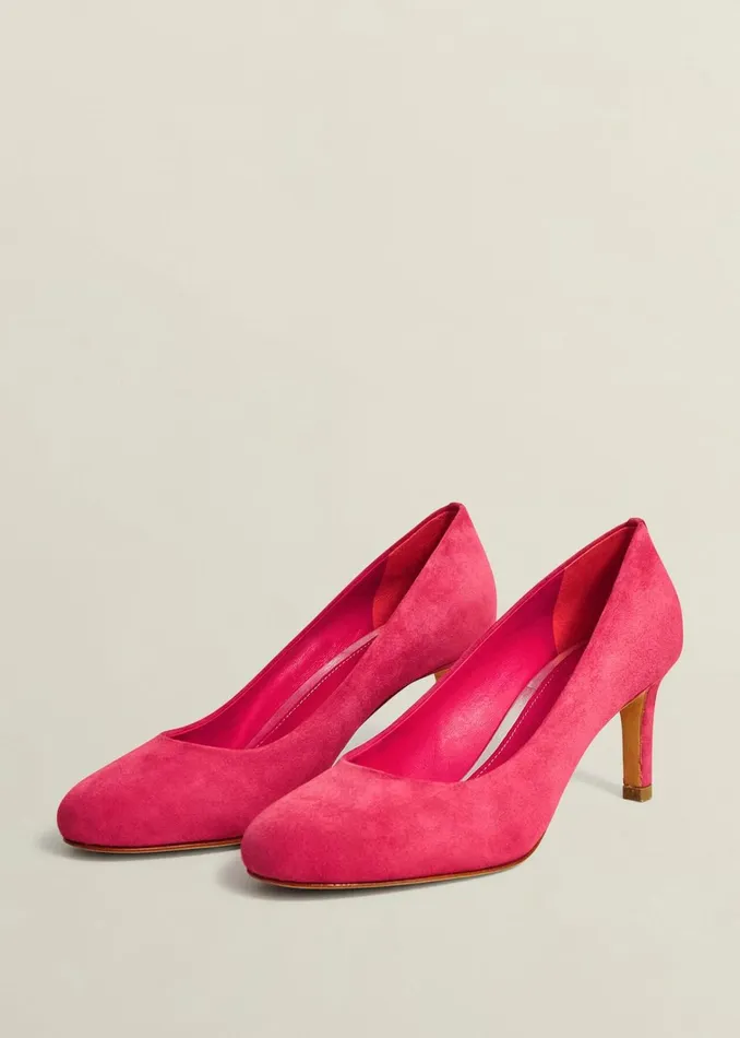 Women Lizzie Suede Court Shoes Zinnia Pink Hobbs Court Shoes