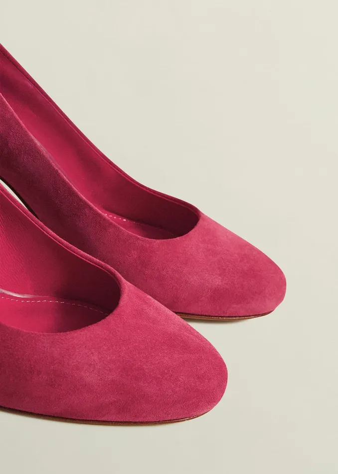 Women Lizzie Suede Court Shoes Zinnia Pink Hobbs Court Shoes