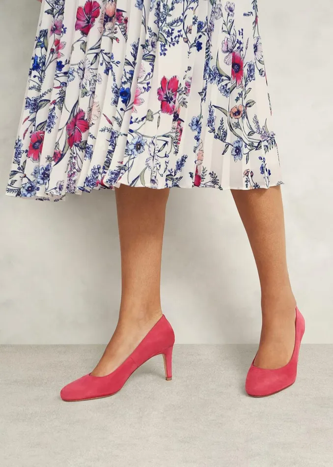 Women Lizzie Suede Court Shoes Zinnia Pink Hobbs Court Shoes