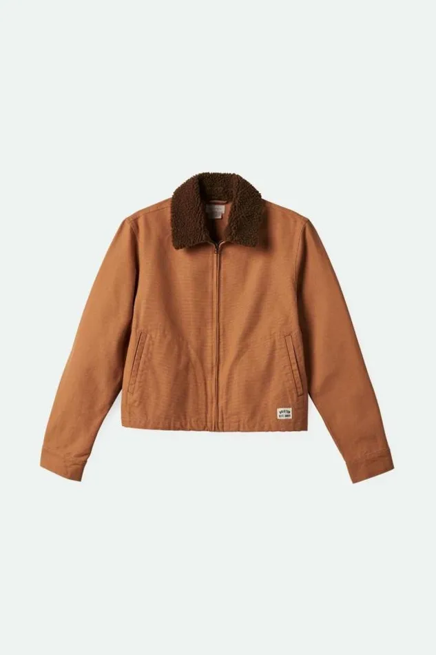 Women Mechanics Women039s Garage Zip Jacket Tobacco Brown Brixton Jackets