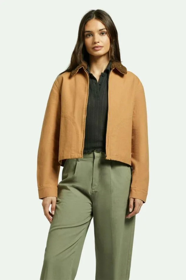 Women Mechanics Women039s Garage Zip Jacket Tobacco Brown Brixton Jackets