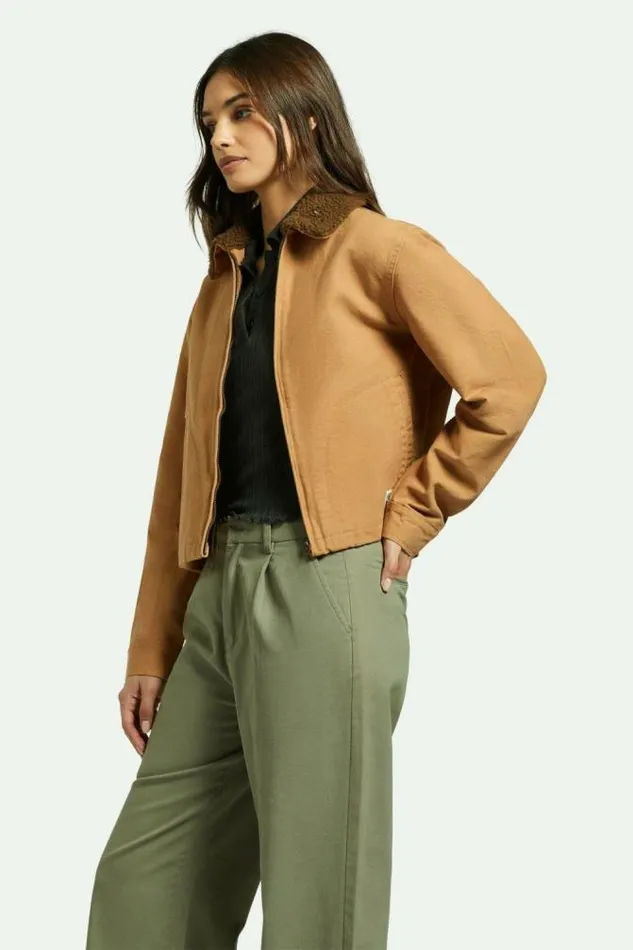 Women Mechanics Women039s Garage Zip Jacket Tobacco Brown Brixton Jackets