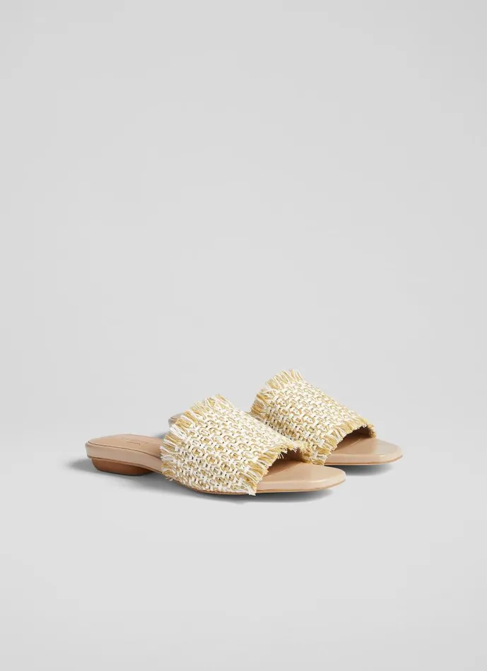 Women Meera Cream Raffia Flat Sandals Natural LKBennett Flats Women Meera Cream Raffia Flat Sandals Natural LKBennett Flats