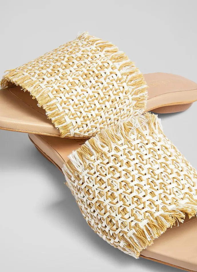 Women Meera Cream Raffia Flat Sandals Natural LKBennett Flats Women Meera Cream Raffia Flat Sandals Natural LKBennett Flats