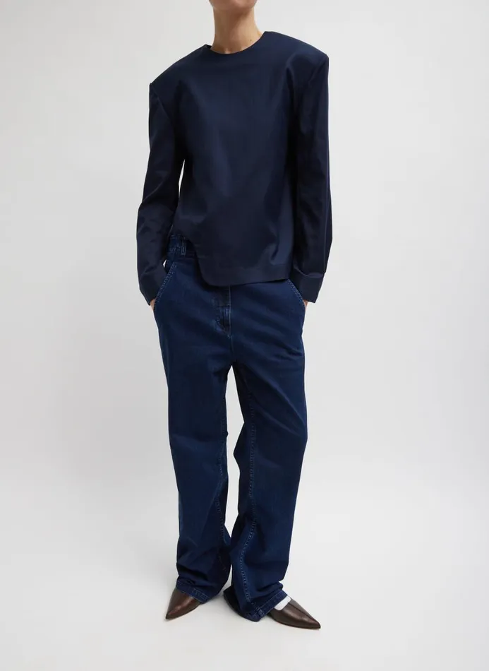 Women Pants and Shorts Tibi Classic Indigo Denim Barry Jean Indigo