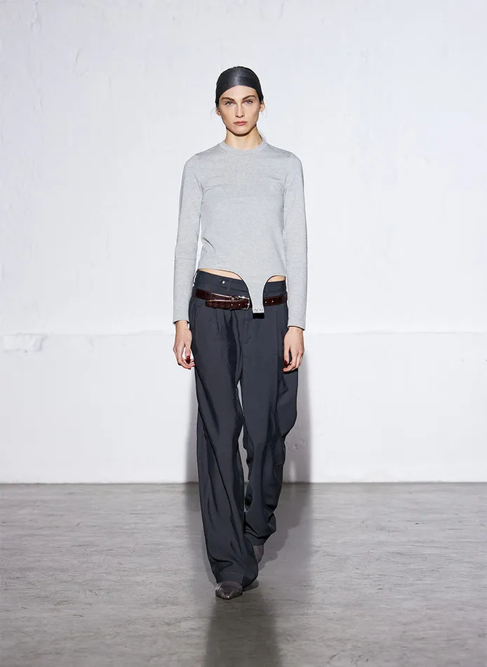 Women Pants and Shorts Tibi Fluid Suiting Derrick Men039s Trouser Steel Grey