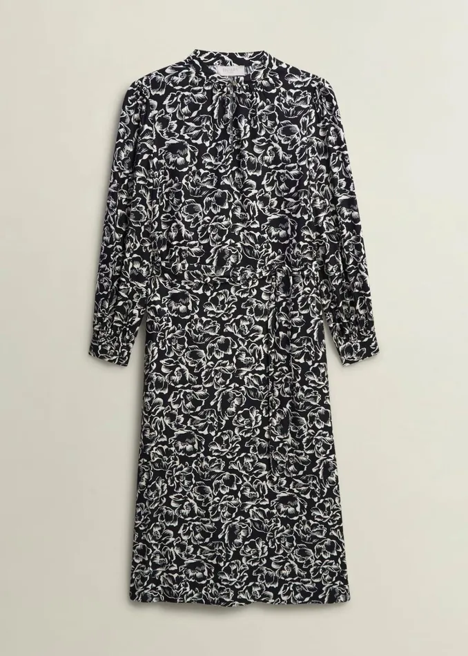 Women Petite Cynthia Dress Black Cream Hobbs Dresses and Jumpsuits