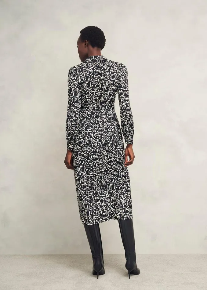 Women Petite Cynthia Dress Black Cream Hobbs Dresses and Jumpsuits