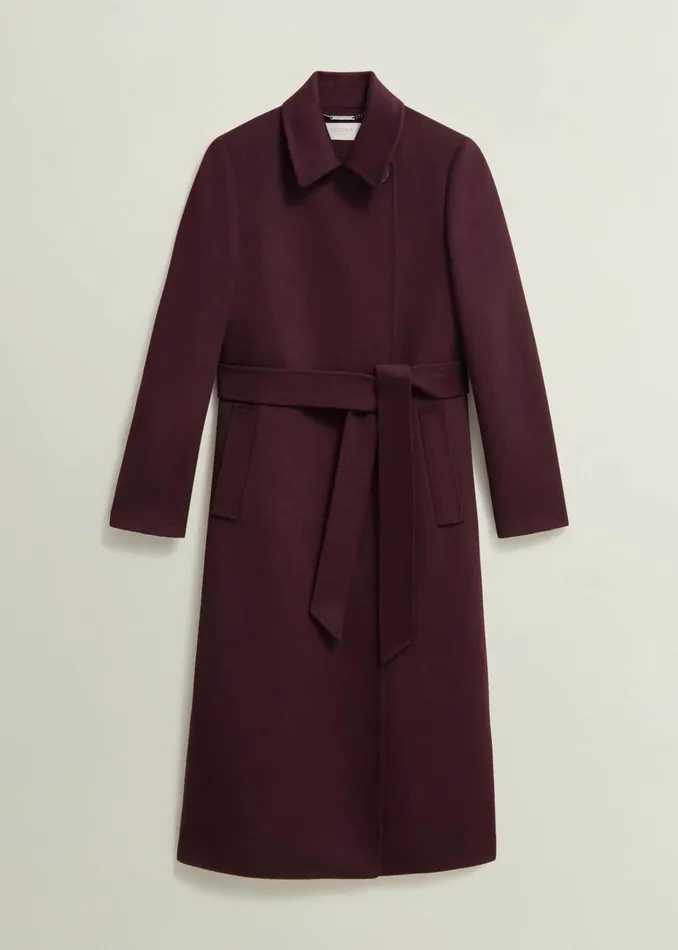 Women Petite Livia Wool Coat Malbec Purple Hobbs Coats and Jackets