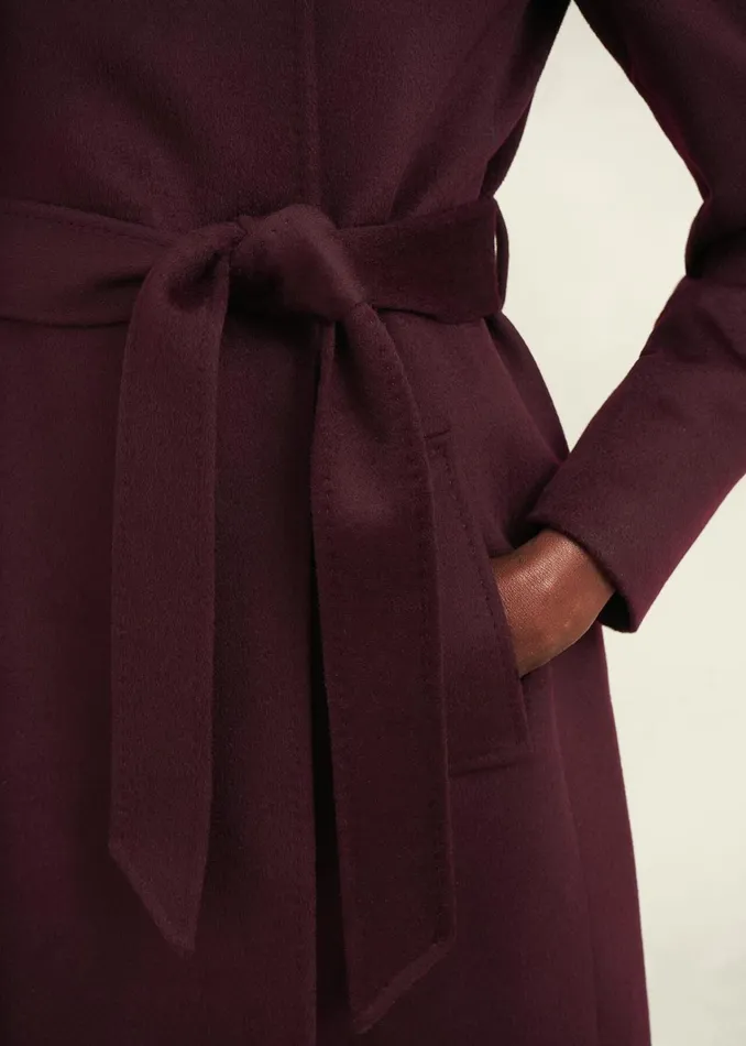 Women Petite Livia Wool Coat Malbec Purple Hobbs Coats and Jackets