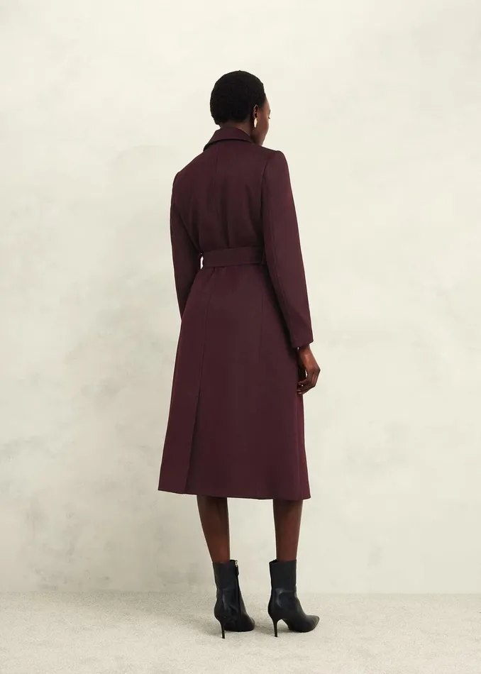 Women Petite Livia Wool Coat Malbec Purple Hobbs Coats and Jackets
