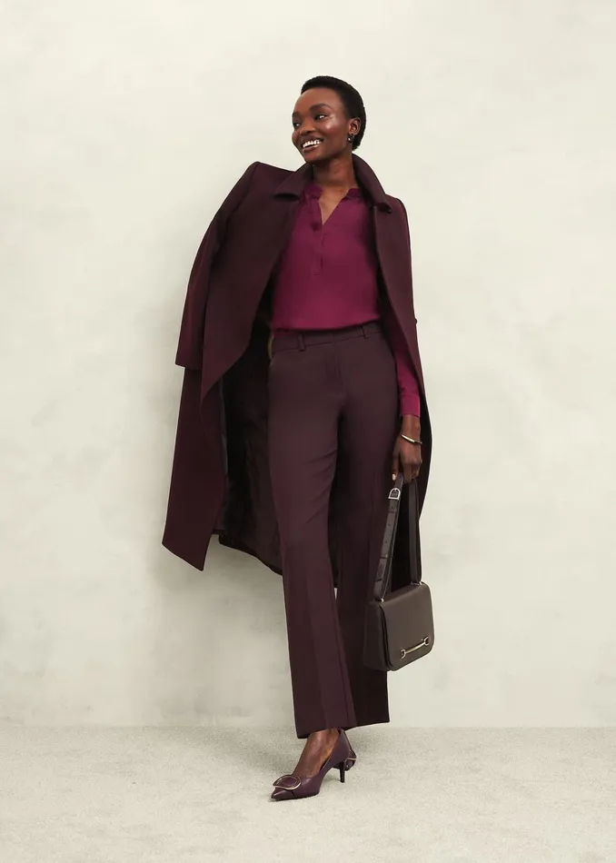 Women Petite Livia Wool Coat Malbec Purple Hobbs Coats and Jackets