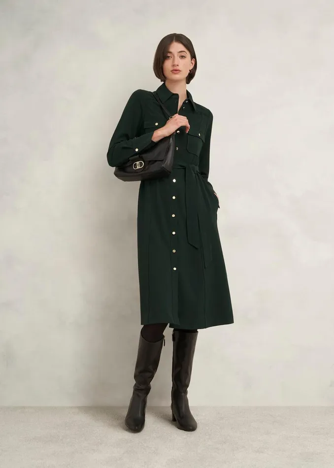 Women Petite Pricilla Dress Rich Green Hobbs Dresses and Jumpsuits