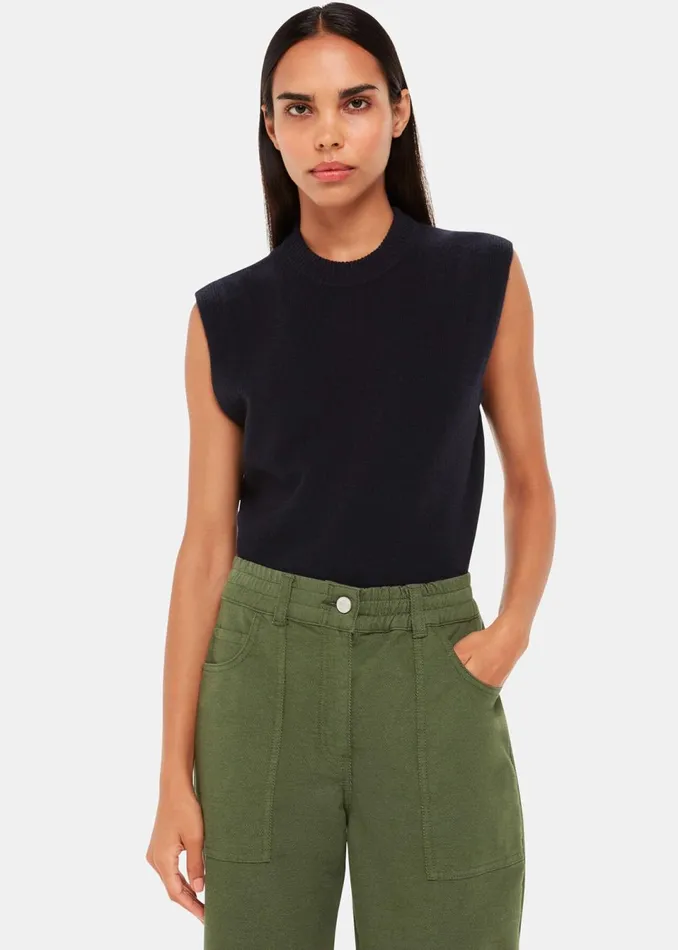 Women Petite Trousers and Jeans Whistles Khaki Petite Tessa Casual Trouser
