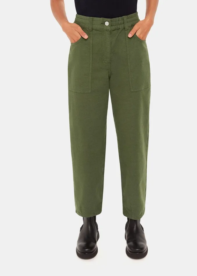 Women Petite Trousers and Jeans Whistles Khaki Petite Tessa Casual Trouser