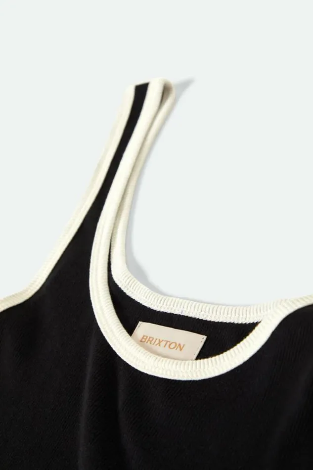Women Ringer Organic ATank Blackoff White Brixton Tops