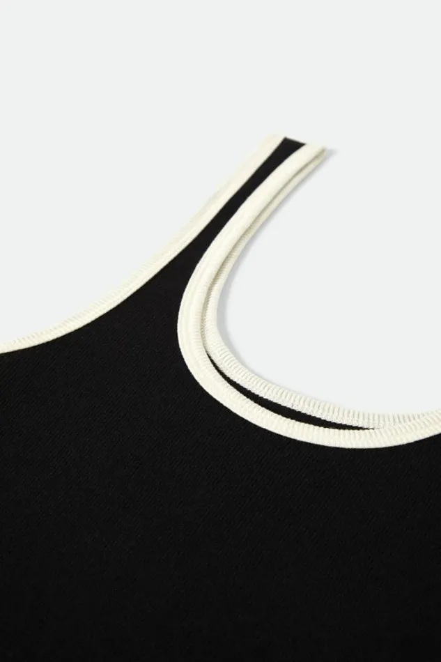 Women Ringer Organic ATank Blackoff White Brixton Tops