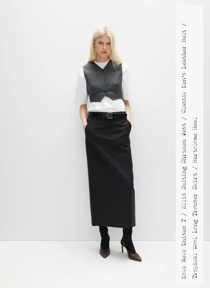 Women Skirts Tibi Tropical Wool Maxi Trouser Skirt Black