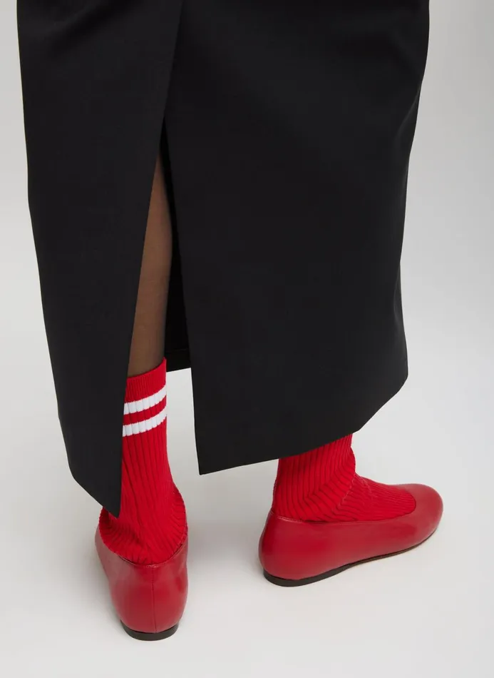Women Skirts Tibi Tropical Wool Maxi Trouser Skirt Black