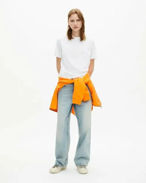 Women Tshirts The Kooples Embroidered White Logo TShirt White