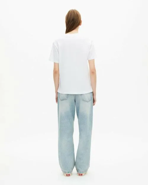 Women Tshirts The Kooples Embroidered White Logo TShirt White